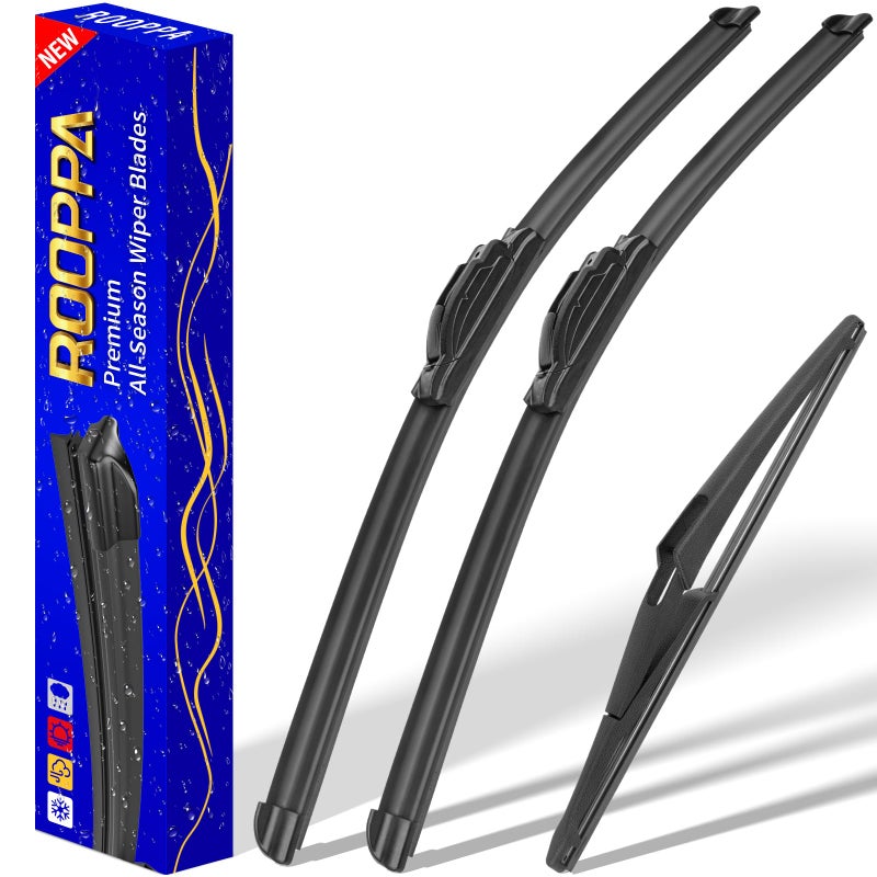 Rooppa 3 wipers Replacement for 2013-2021 2022 2023 Nissan Pathfinder, Windshield Wiper Blades Original Equipment Replacement - 26"/17"/12" (Set of 3) U/J HOOK - Image 1